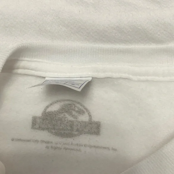 Jurassic Park Caution Biological Hazard Adult Crewneck Sweatshirt - Picture 2 of 3